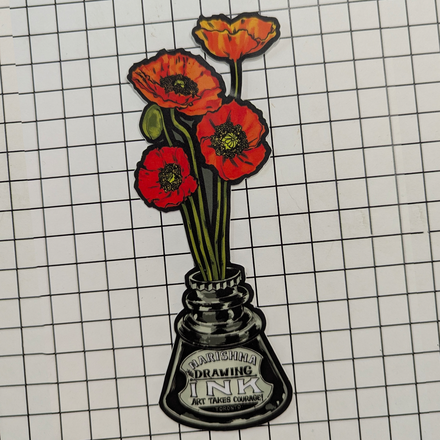 Inkwell Poppy Sticker