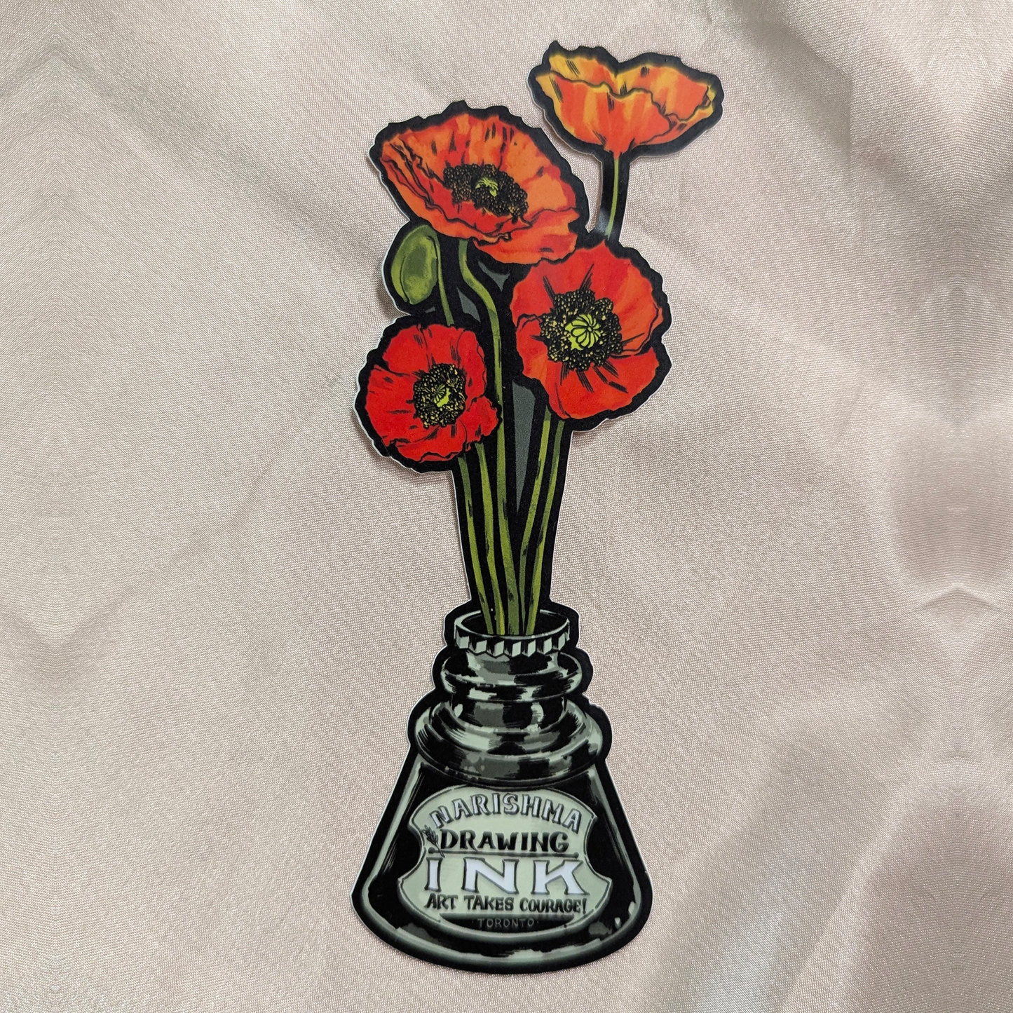 Inkwell Poppy Sticker